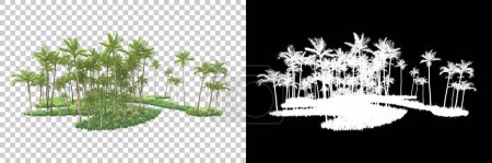 Foto de 3d aislado renderizado de árboles para collaging, canal alfa - Imagen libre de derechos