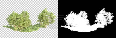 Photo for Trees on transparent background with mask. 3d rendering. Nature - Royalty Free Image