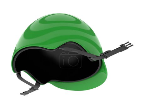 Photo for Biker helmet isolated on white background. 3d rendering - illustration - Royalty Free Image