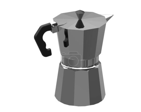 Photo for Kettle isolated on white background. 3d rendering - illustration - Royalty Free Image