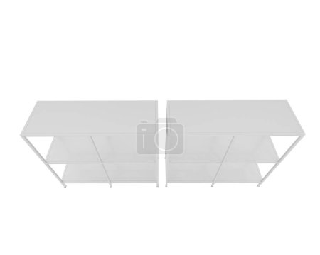 Photo for Shelves isolated on white background. 3d rendering - illustration - Royalty Free Image