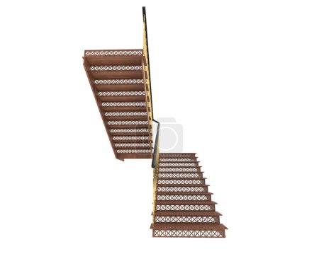 Téléchargez les photos : Indoors stairs isolated on white background. 3d rendering - en image libre de droit