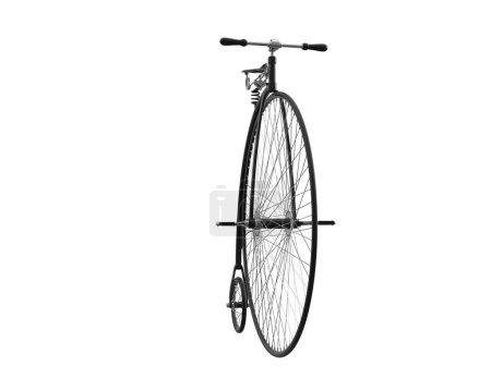 Téléchargez les photos : Retro bike isolated on white background. 3d rendering - en image libre de droit