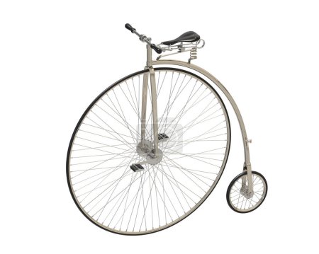 Téléchargez les photos : Retro bike isolated on white background. 3d rendering - en image libre de droit