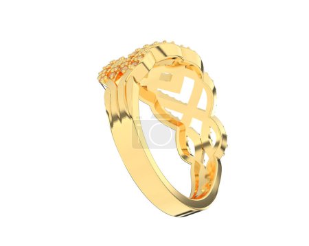 Téléchargez les photos : Jewelry ring isolated on white background. 3d rendering - en image libre de droit