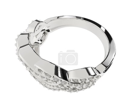 Photo for Jewelry ring isolated on white background. 3d rendering - Royalty Free Image