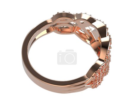 Foto de Jewelry ring isolated on white background. 3d rendering - Imagen libre de derechos