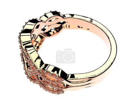 Photo for Jewelry ring isolated on white background. 3d rendering - Royalty Free Image