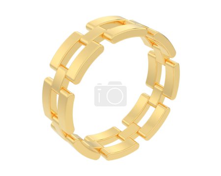 Photo for Chain ring isolated on background. 3d rendering - Royalty Free Image