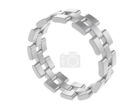 Téléchargez les photos : Chain ring isolated on background. 3d rendering - en image libre de droit