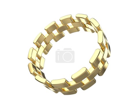 Téléchargez les photos : Chain ring isolated on background. 3d rendering - en image libre de droit