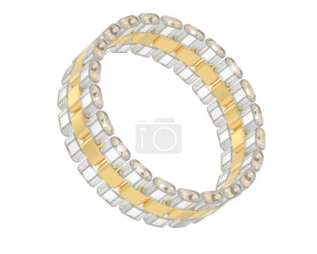 Photo for Chain ring isolated on background. 3d rendering - Royalty Free Image