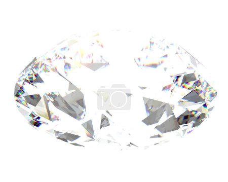 Foto de Diamond isolated on background. 3d rendering - Imagen libre de derechos