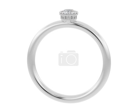 Téléchargez les photos : Engagement diamond ring isolated on white background. 3d rendering - en image libre de droit