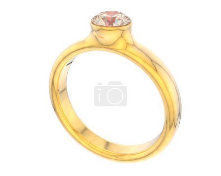 Photo for Engagement diamond ring isolated on white background - Royalty Free Image