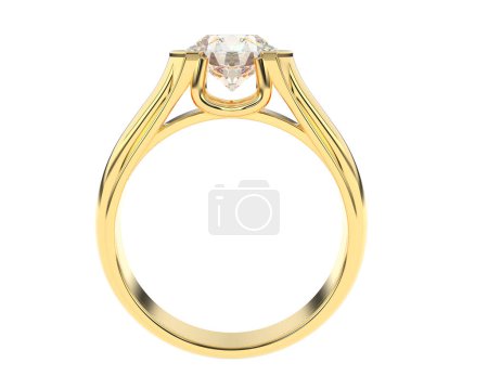 Photo for Engagement diamond ring isolated on white background - Royalty Free Image
