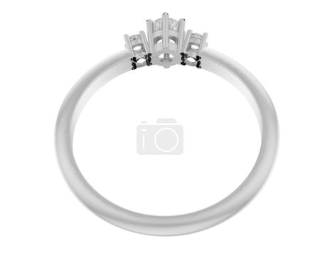 Foto de Anillo con diamantes sobre fondo blanco. renderizado 3d - Imagen libre de derechos