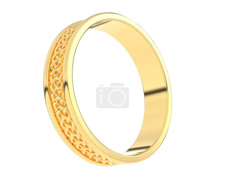 Photo for Engagement diamond ring isolated on white background. 3d rendering - illustration - Royalty Free Image