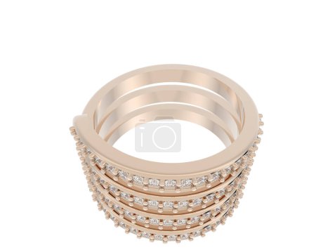 Photo for Luxury woman ring isolated on white background, 3d rendering - illustration - Royalty Free Image