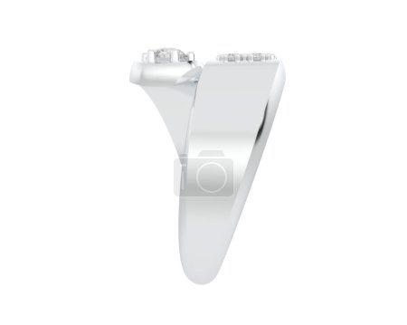 Téléchargez les photos : Bague de fiançailles en diamant isolé sur fond blanc - en image libre de droit
