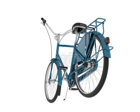 Téléchargez les photos : Vélo rétro isolé sur fond blanc. rendu 3d - illustration - en image libre de droit