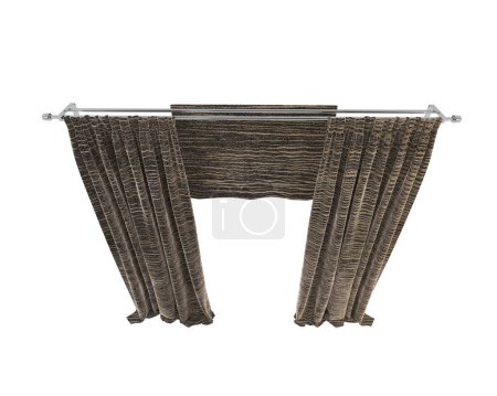 Photo for Curtains isolated on background. 3d rendering - illustration - Royalty Free Image