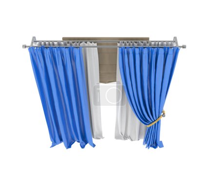 Photo for Curtains isolated on background. 3d rendering - illustration - Royalty Free Image