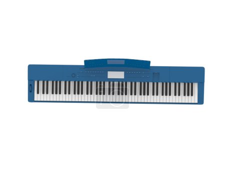 Téléchargez les photos : Piano numérique isolé sur fond. rendu 3d - illustration - en image libre de droit