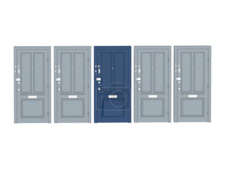Photo for Exterior door isolated on white background. 3d rendering - illustration - Royalty Free Image