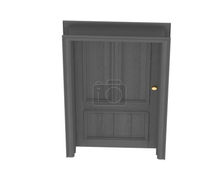 Photo for Exterior door isolated on white background. 3d rendering - illustration - Royalty Free Image
