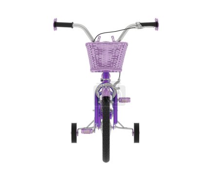 Photo for Kid bike isolated on white background. 3d rendering - illustration - Royalty Free Image