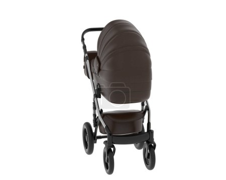 Photo for Baby stroller isolated on white background. 3d rendering - illustration - Royalty Free Image