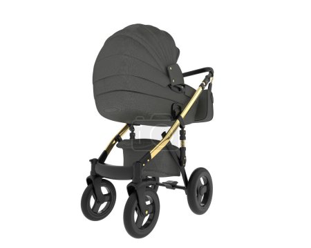 Photo for Baby stroller isolated on white background. 3d rendering - illustration - Royalty Free Image