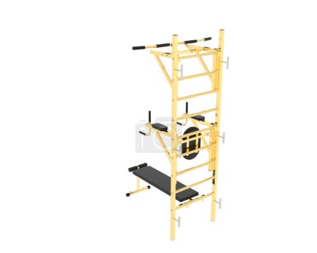 Photo for Traction gym equipment isolated on background. 3d rendering - illustration - Royalty Free Image
