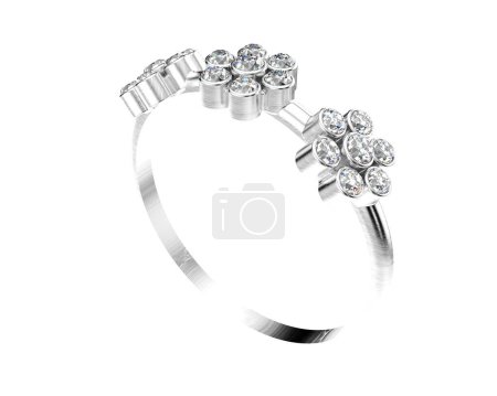 Foto de Hermoso anillo con piedras preciosas aisladas en el fondo. - Imagen libre de derechos