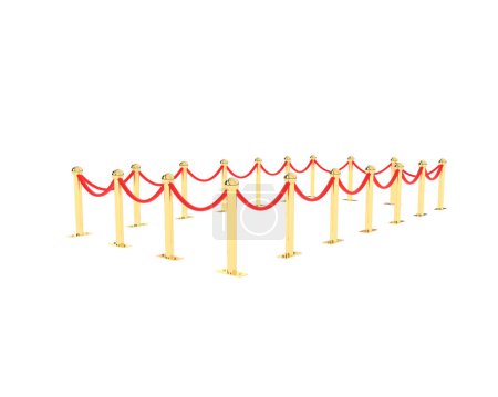 Photo for Rope barrier isolated on background. 3d rendering - illustration - Royalty Free Image