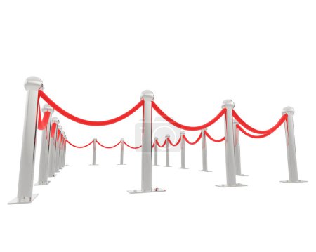 Photo for Rope barrier isolated on background. 3d rendering - illustration - Royalty Free Image