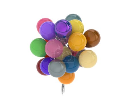 Photo for Party balloons isolated on background. 3d rendering - illustration - Royalty Free Image