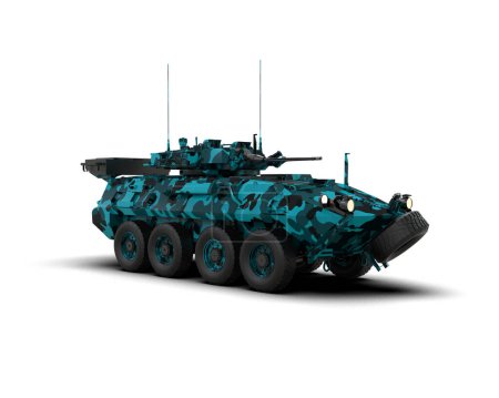 Photo for Armored vehicle isolated on background. 3d rendering - illustration - Royalty Free Image