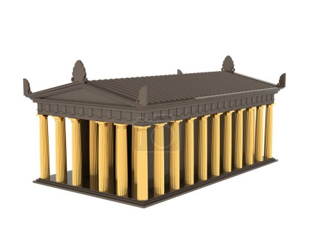 Photo for Greek temple isolated on white background. 3d rendering - illustration - Royalty Free Image