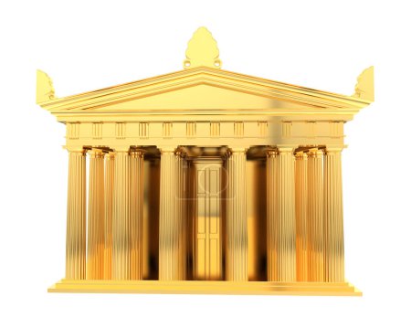 Foto de Templo griego aislado sobre fondo blanco. representación 3d - ilustración - Imagen libre de derechos