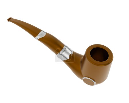 Photo for Tobacco pipe isolated on background. 3d rendering - illustration - Royalty Free Image
