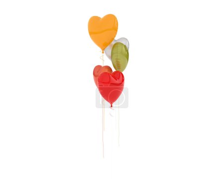 Téléchargez les photos : Ballons cardiaques isolés sur le fond. rendu 3d - illustration - en image libre de droit