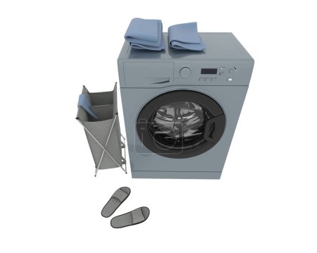 Photo for Washing machine isolated on background. 3d rendering - illustration - Royalty Free Image