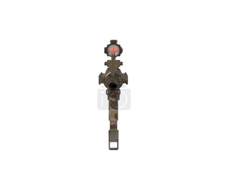 Photo for Machine gun with scope isolated on grey background. 3d rendering - illustration - Royalty Free Image