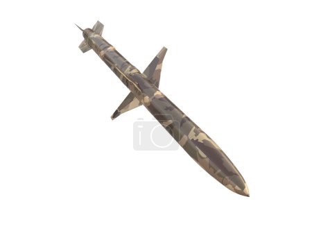 Photo for Missile isolated on white background. 3d rendering - illustration - Royalty Free Image