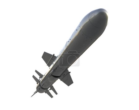Photo for Missile isolated on white background. 3d rendering - illustration - Royalty Free Image