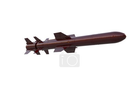 Téléchargez les photos : Missile isolé sur fond blanc. rendu 3d - illustration - en image libre de droit