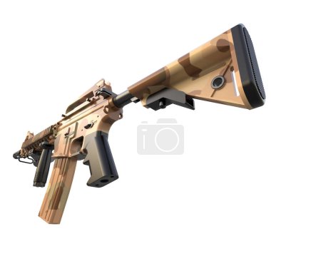 Photo for Machine gun isolated on white background. 3d rendering, illustration. - Royalty Free Image
