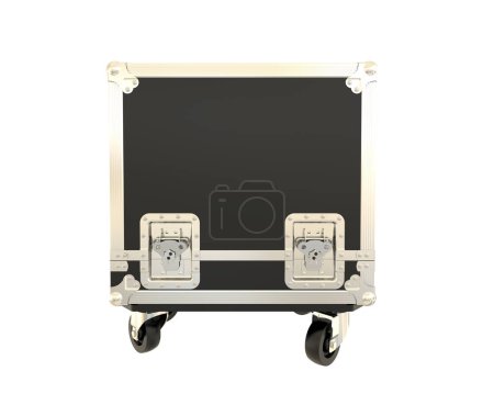 Photo for Black metal suitcase on a white background - Royalty Free Image